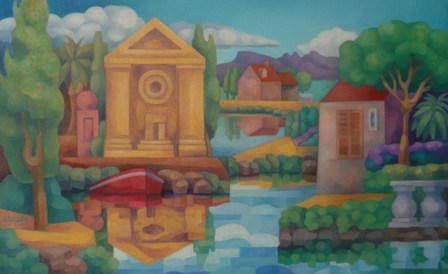 &quot;La presencia del hombre&quot;, óleo s / t, 51 x 82 cm.